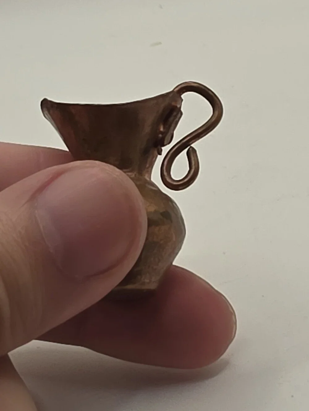 ​Antique Miniature Hammered Copper Pitcher Tiny Pitcher Jug Vessel 1.75 Inch
